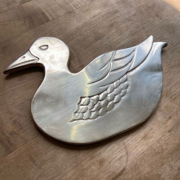 Vintage 60s MCM Mid-Century Modern Brass Duck Trivet - Picture 2 of 6